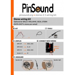PinSound Stereo 2.1 harness for Bally/Williams/SEGA/STERN