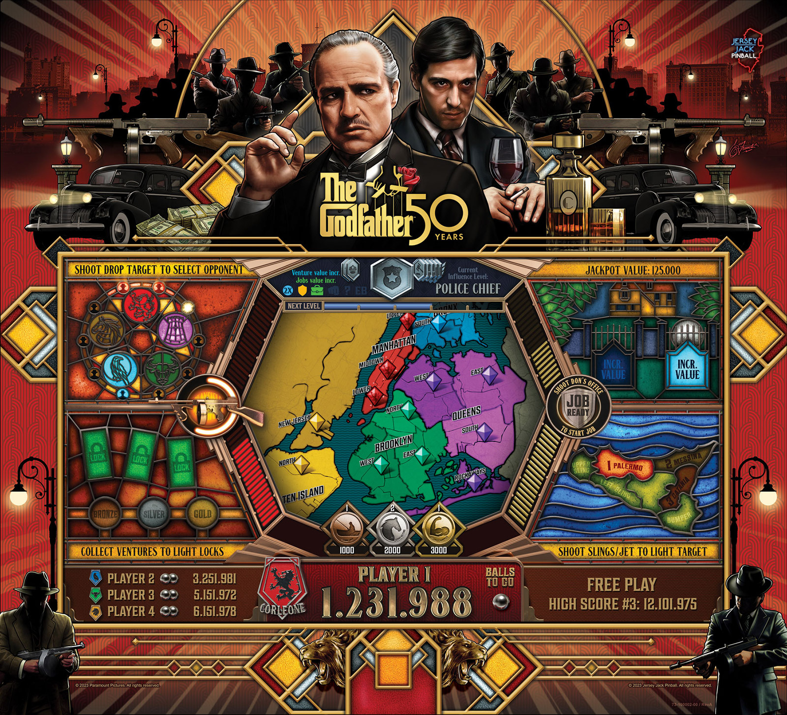 The Godfather (Jersey Jack Pinball) mit PinSound-Erweiterungen